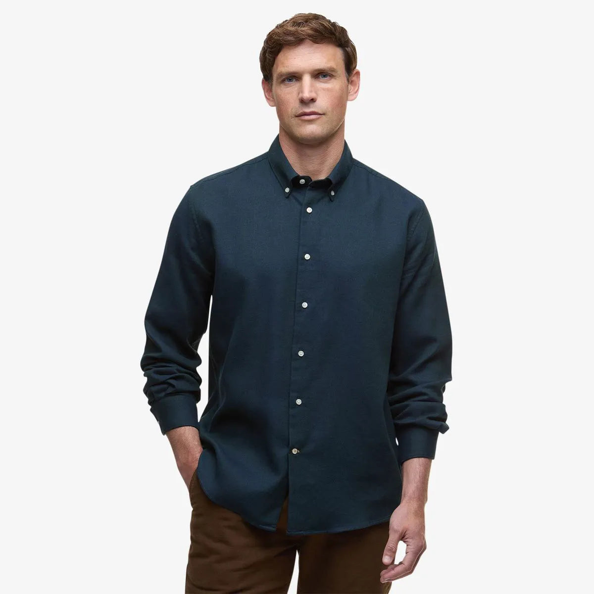 Barbour Tamish Regular Herringbone Shirt - Navy