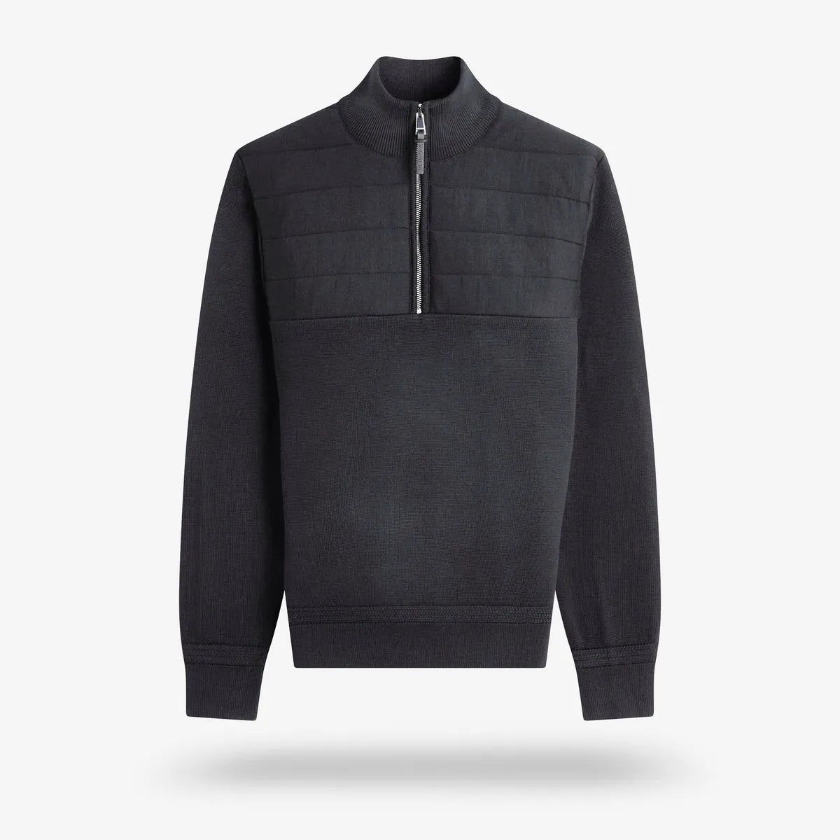 Bugatchi Quarter-zip Long-sleeve Sweater - Black