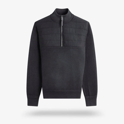 Bugatchi Quarter-zip Long-sleeve Sweater - Black