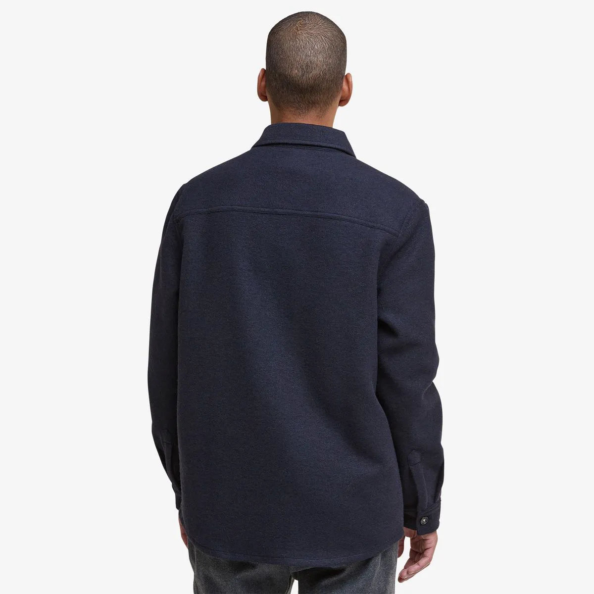 Barbour Marlow Tailored Wool-blend Overshirt - Navy Marl