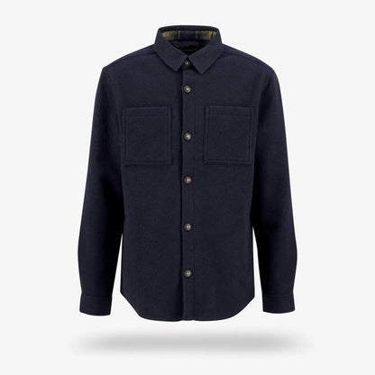 Barbour Marlow Tailored Wool-blend Overshirt - Navy Marl