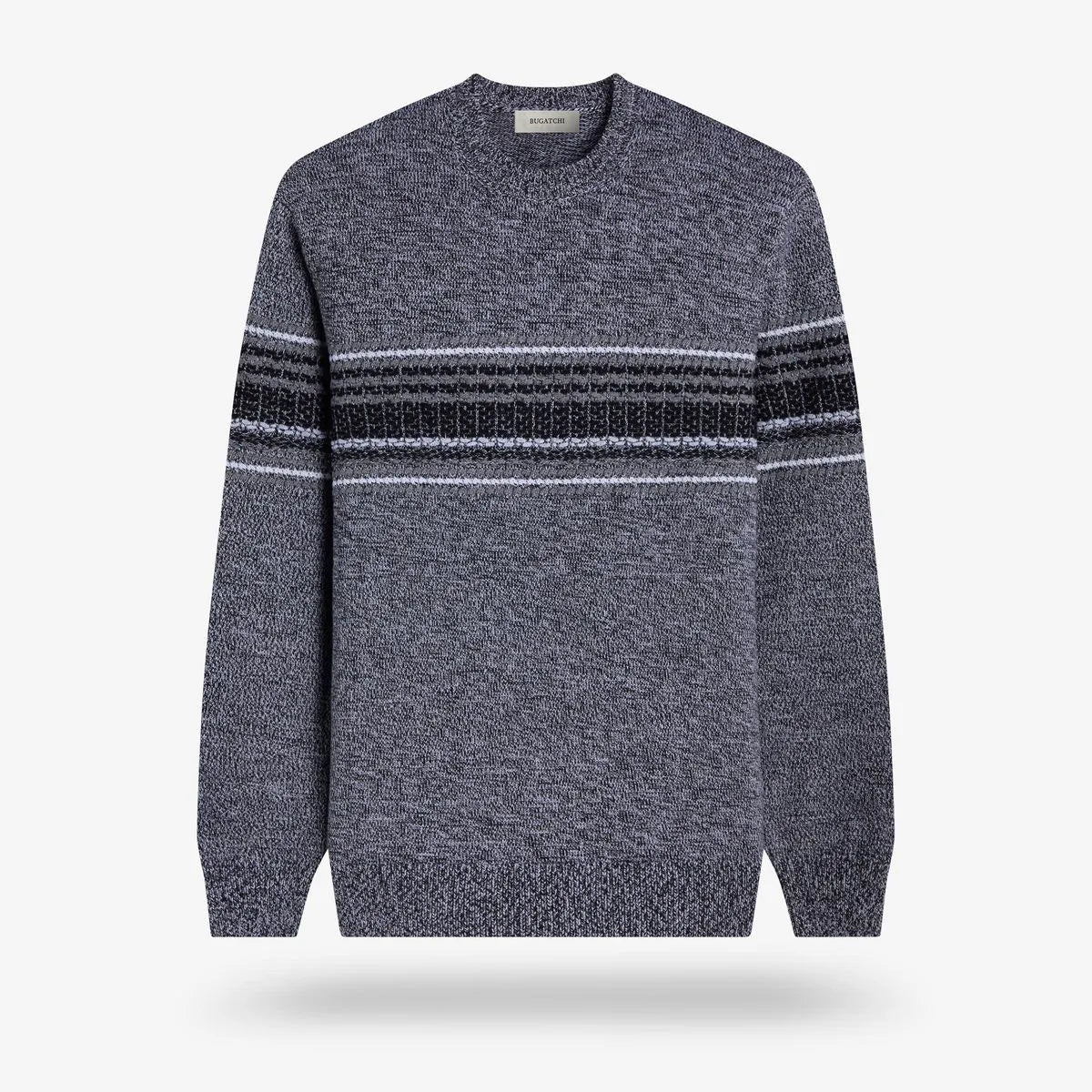 Bugatchi Crewneck Long-sleeve Sweater - Grey