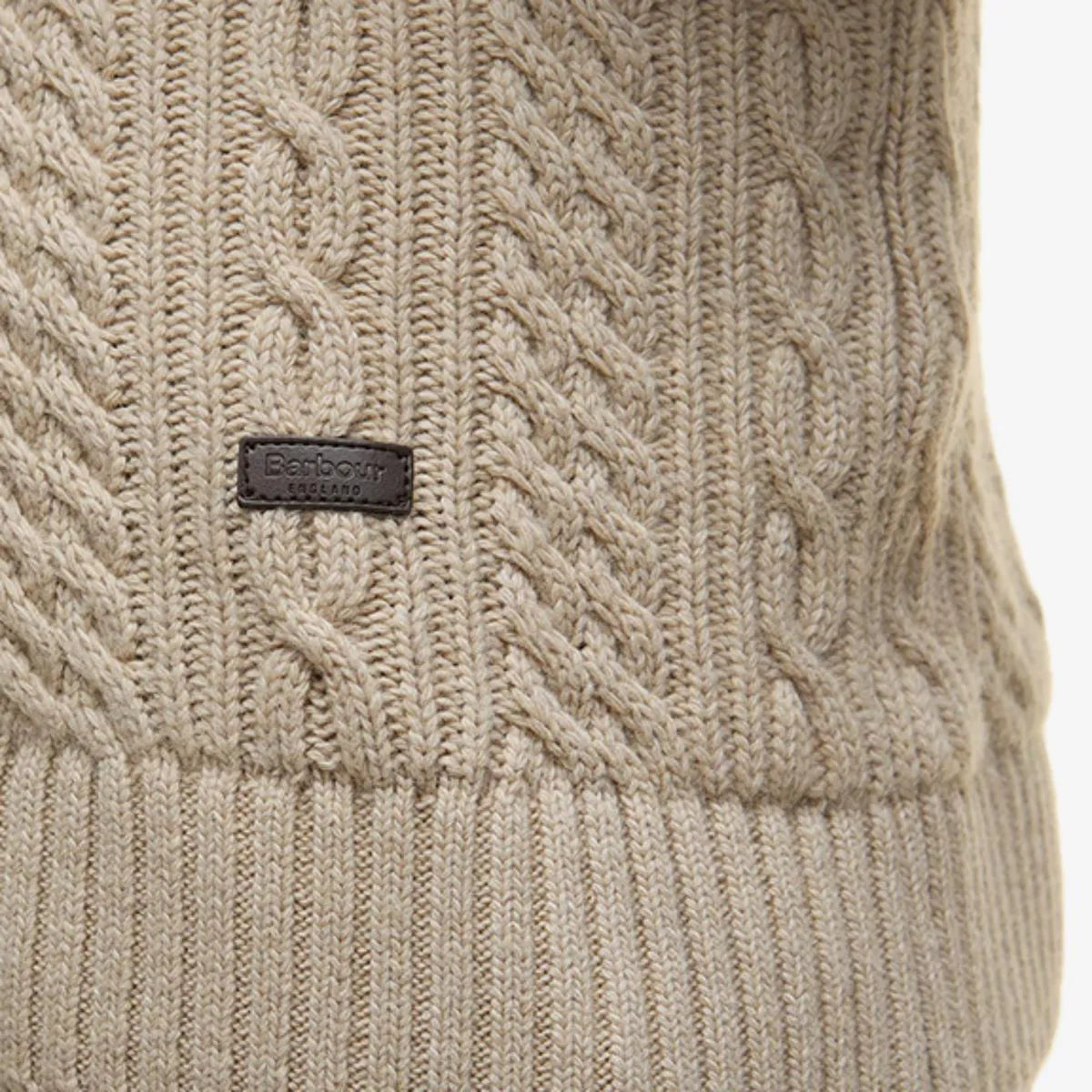 Barbour Lowfen Cable-knit Crewneck Sweater - Stone