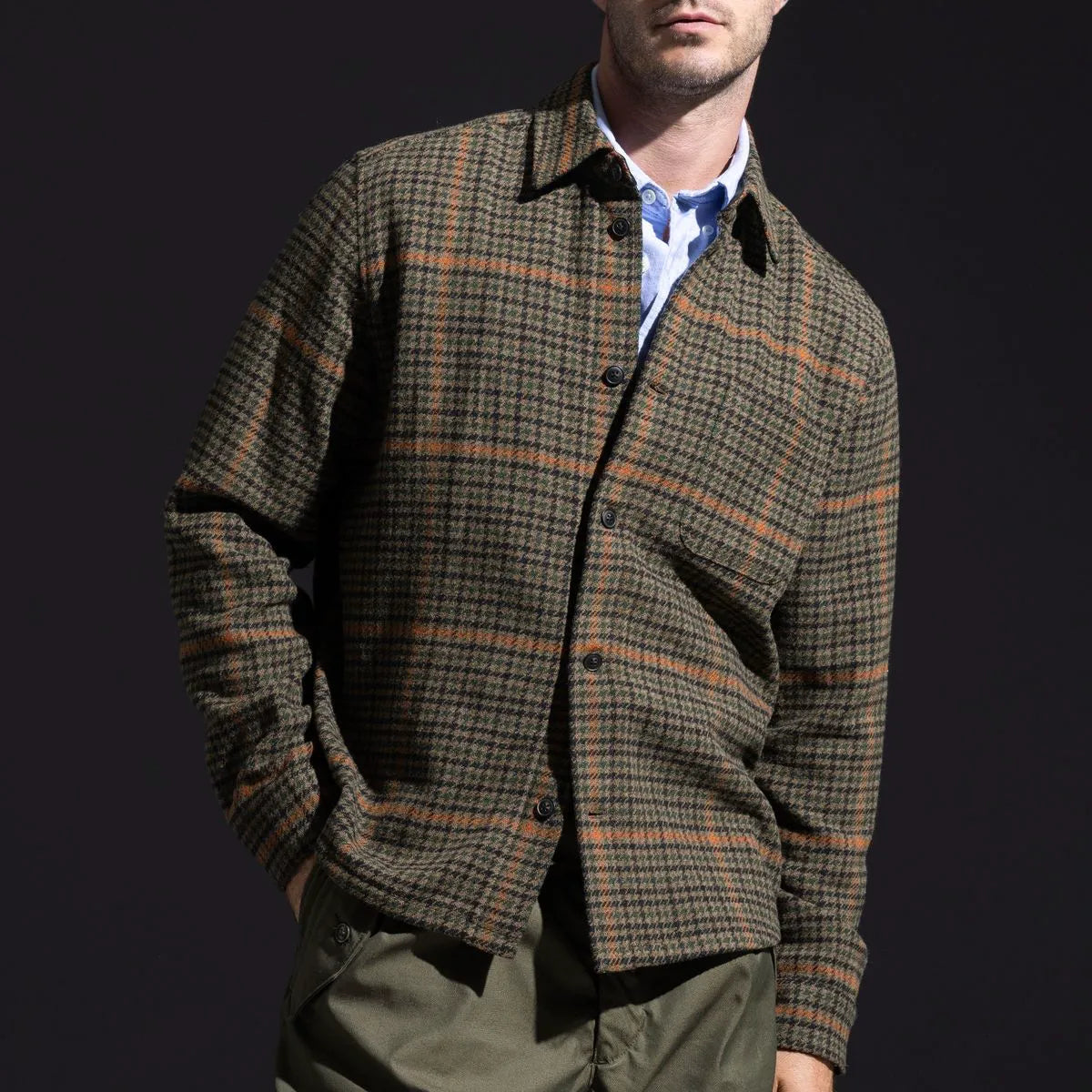 Les Deux Kody Houndstooth Overshirt - Brown