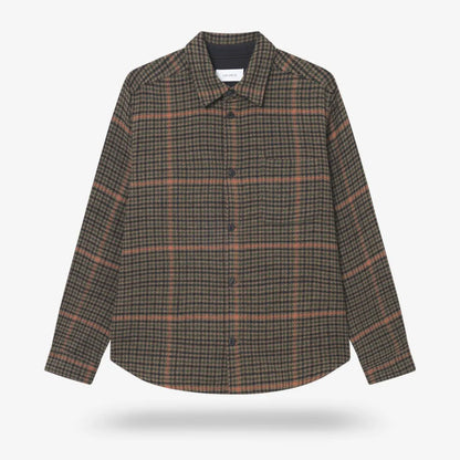 Les Deux Kody Houndstooth Overshirt - Brown