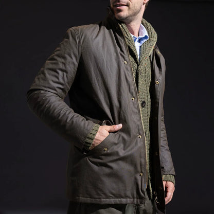 Barbour Prestbury Waxed Cotton Jacket - Olive Green