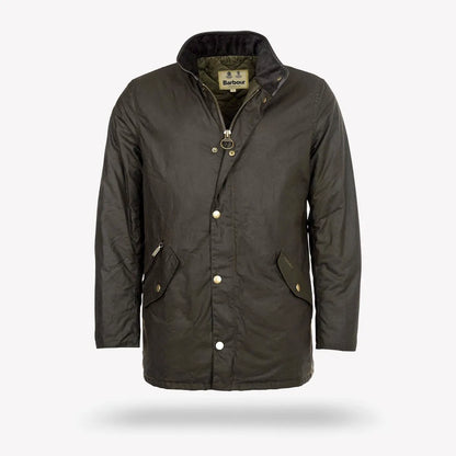 Barbour Prestbury Waxed Cotton Jacket - Olive Green