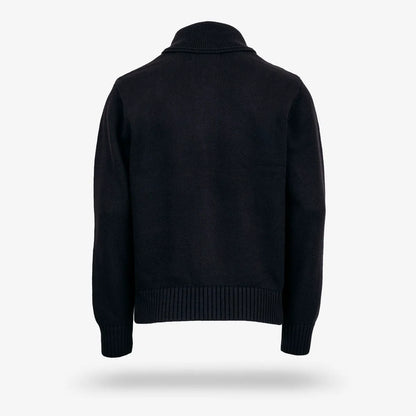 Schott® N.Y.C. Zip-front Shawl Collar Cardigan - Black
