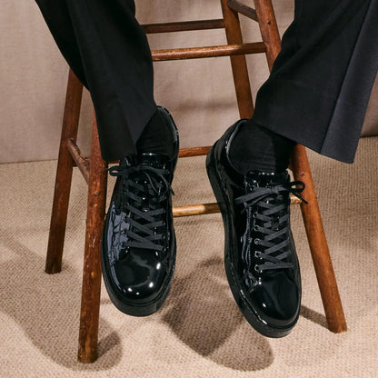 Barnes Lace-up Sneaker - Black Patent Leather