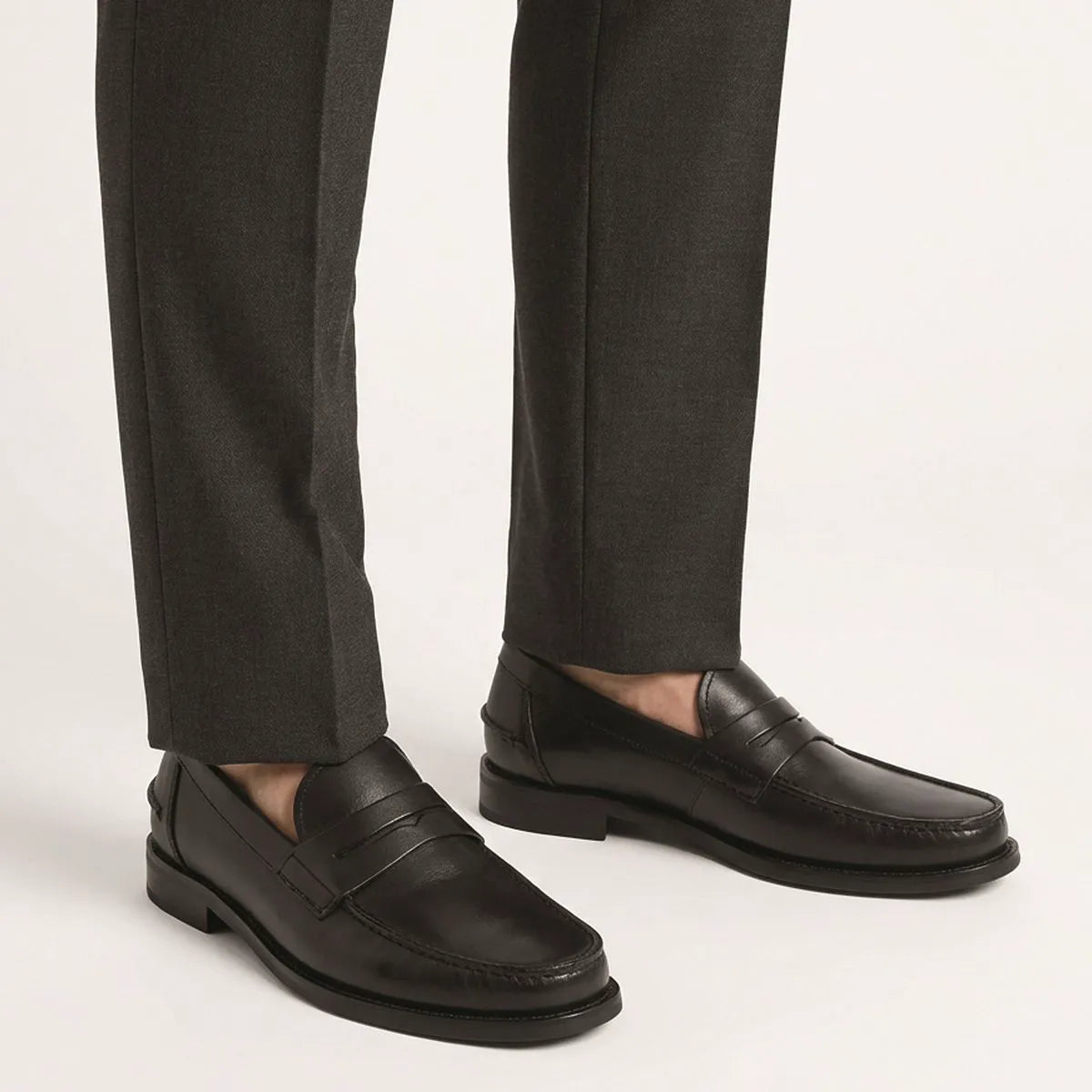 Sorrento Penny Loafer - Black Leather