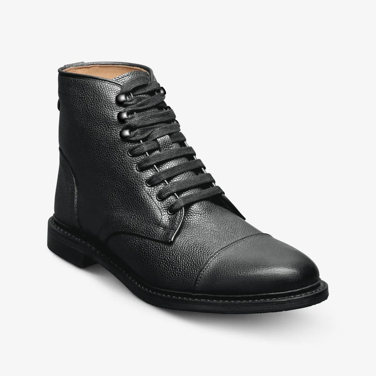 Landon Cap-Toe Boot - Black Leather