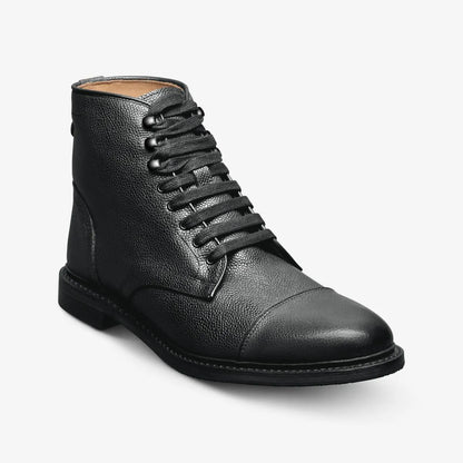 Landon Cap-Toe Boot - Black Leather