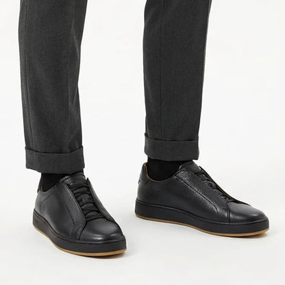 Banks Court Slip-on Stretch-lace Sneaker - Black Leather