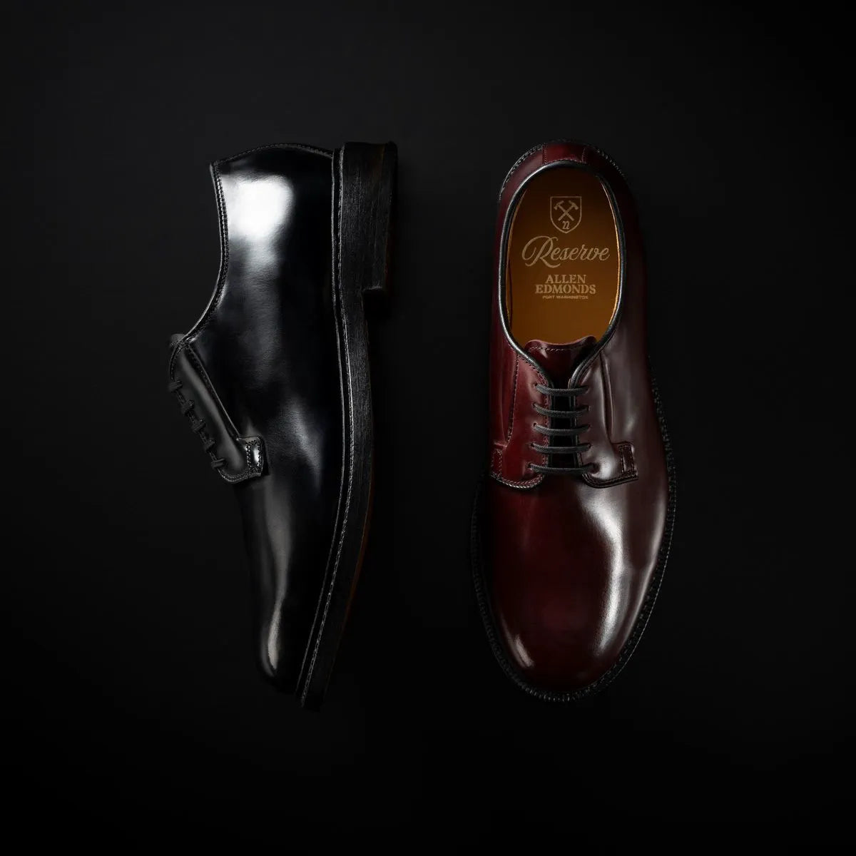 Rowan Reserve Plain-toe Derby Dress Shoe - Black Polished Calf Leather