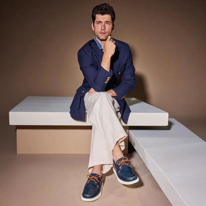 Panama Boat Shoe - Navy Leather