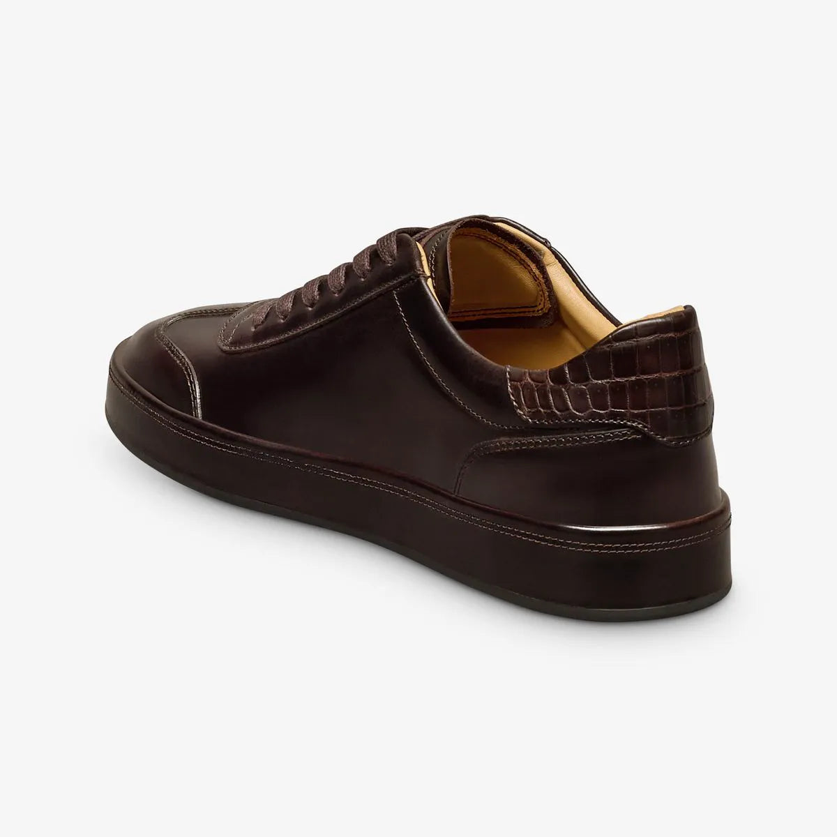 Hawthorne Reserve Lace-Up Sneaker - Deep Brown Calf & Genuine Croc