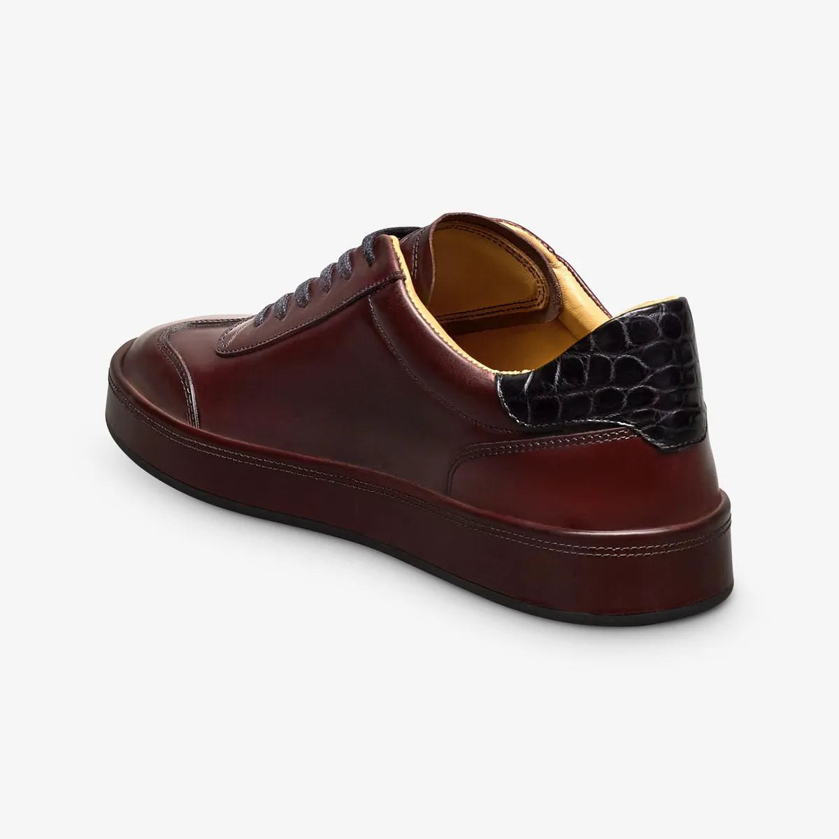 Hawthorne Reserve Lace-Up Sneaker - Bordeaux Calf & Genuine Croc