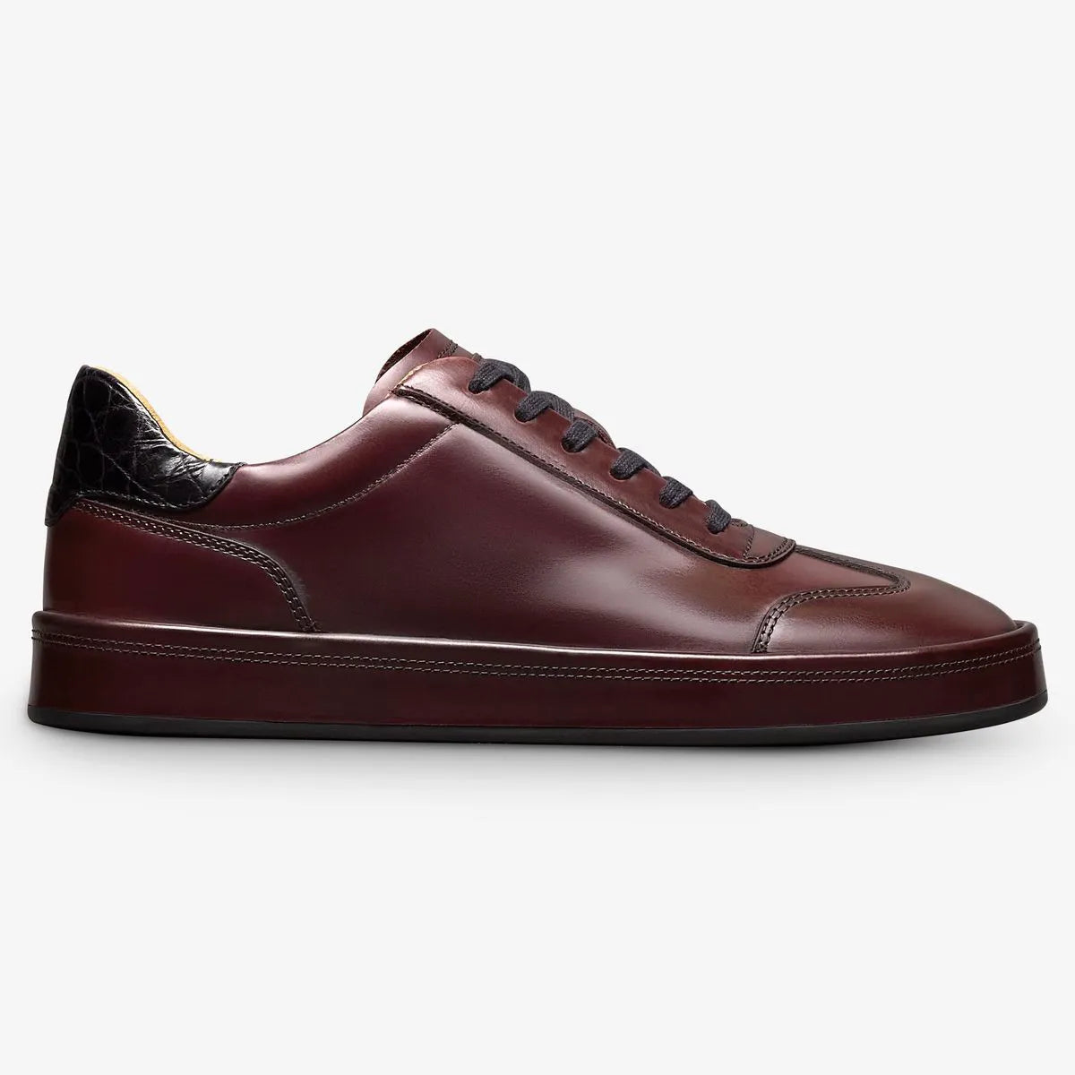 Hawthorne Reserve Lace-Up Sneaker - Bordeaux Calf & Genuine Croc
