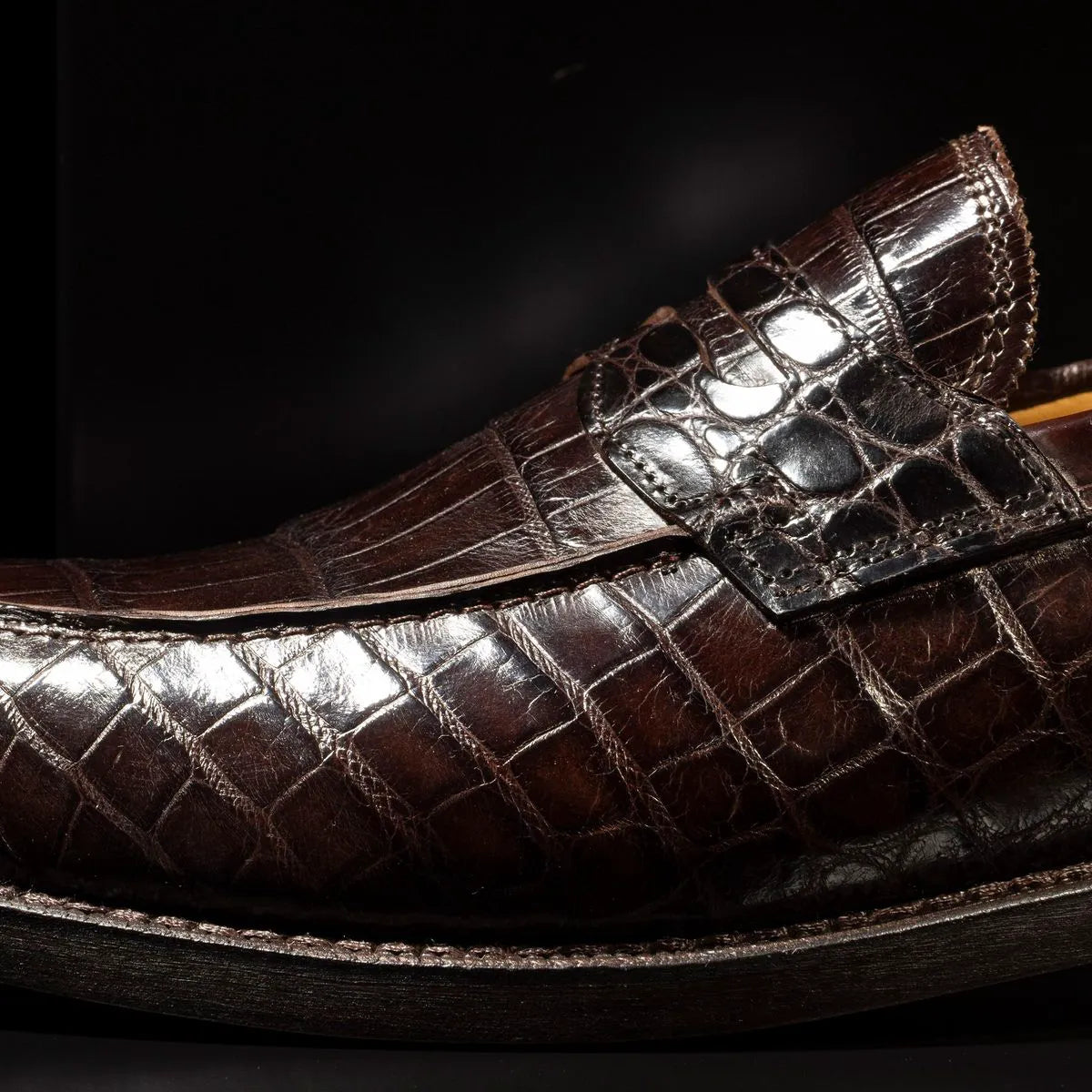 Miller Reserve Penny Loafer - Dark Brown Genuine Crocodile