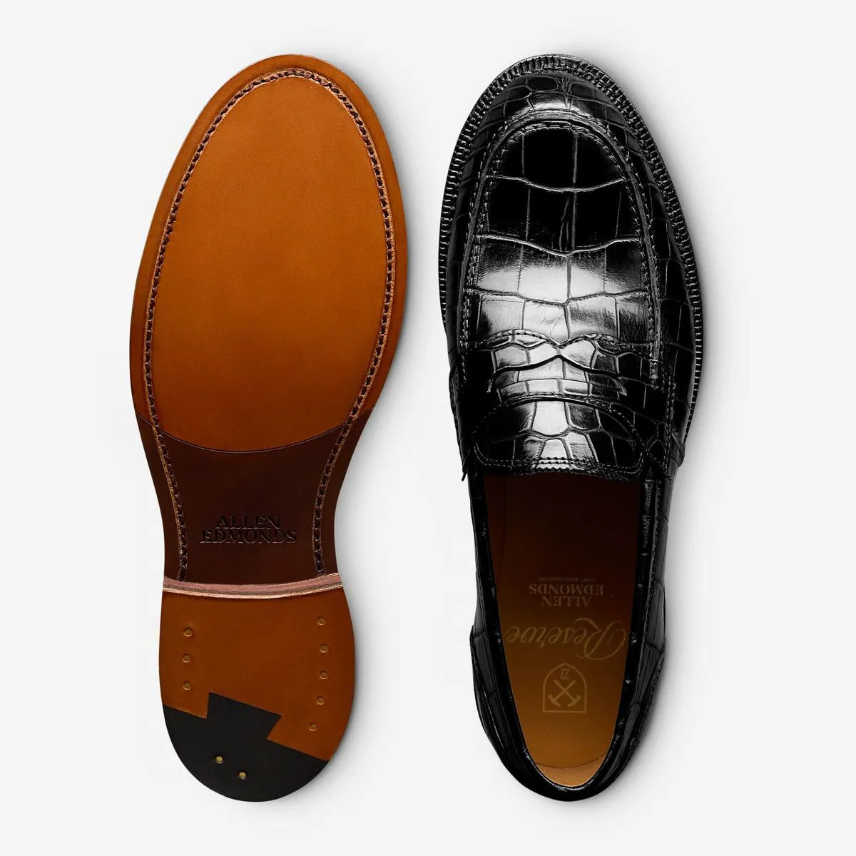Miller Reserve Penny Loafer - Black Genuine Crocodile