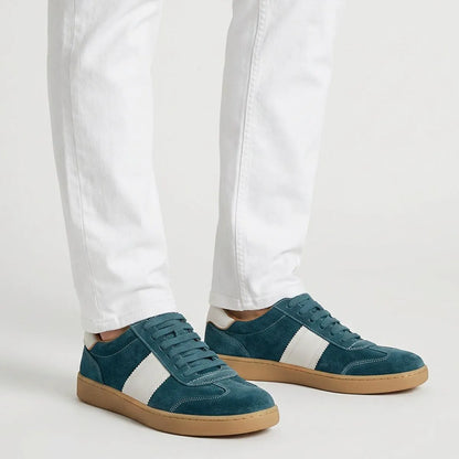 Ludlow Slip-on Stretch-lace Sneaker - Peacock Teal Suede