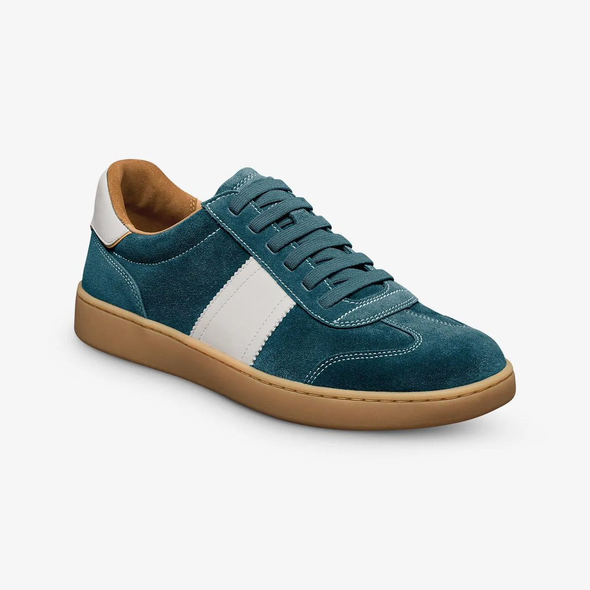 Ludlow Slip-on Stretch-lace Sneaker - Peacock Teal Suede