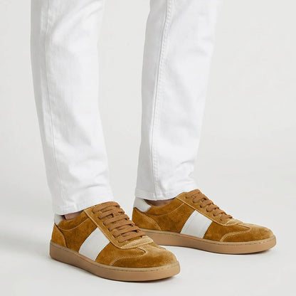 Ludlow Slip-on Stretch-lace Sneaker - Fawn Tan Suede