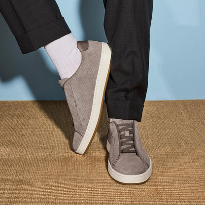 Banks Court Slip-on Stretch-lace Sneaker - Vapor Grey Suede