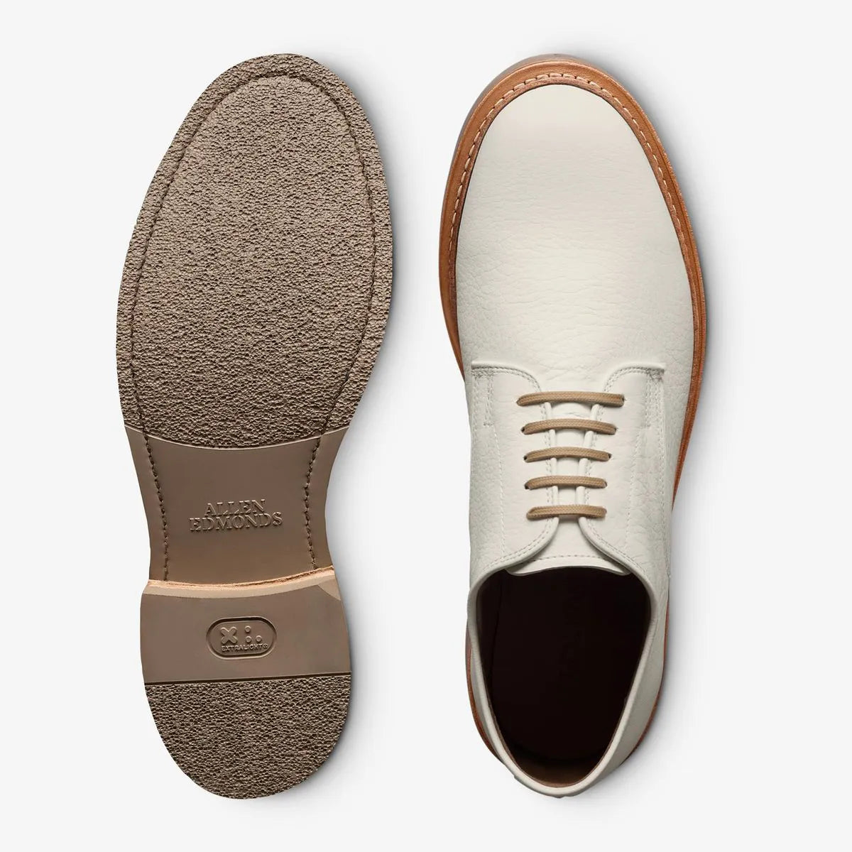 Amesbury Plain-toe Derby Dress Shoe - Off White Leather