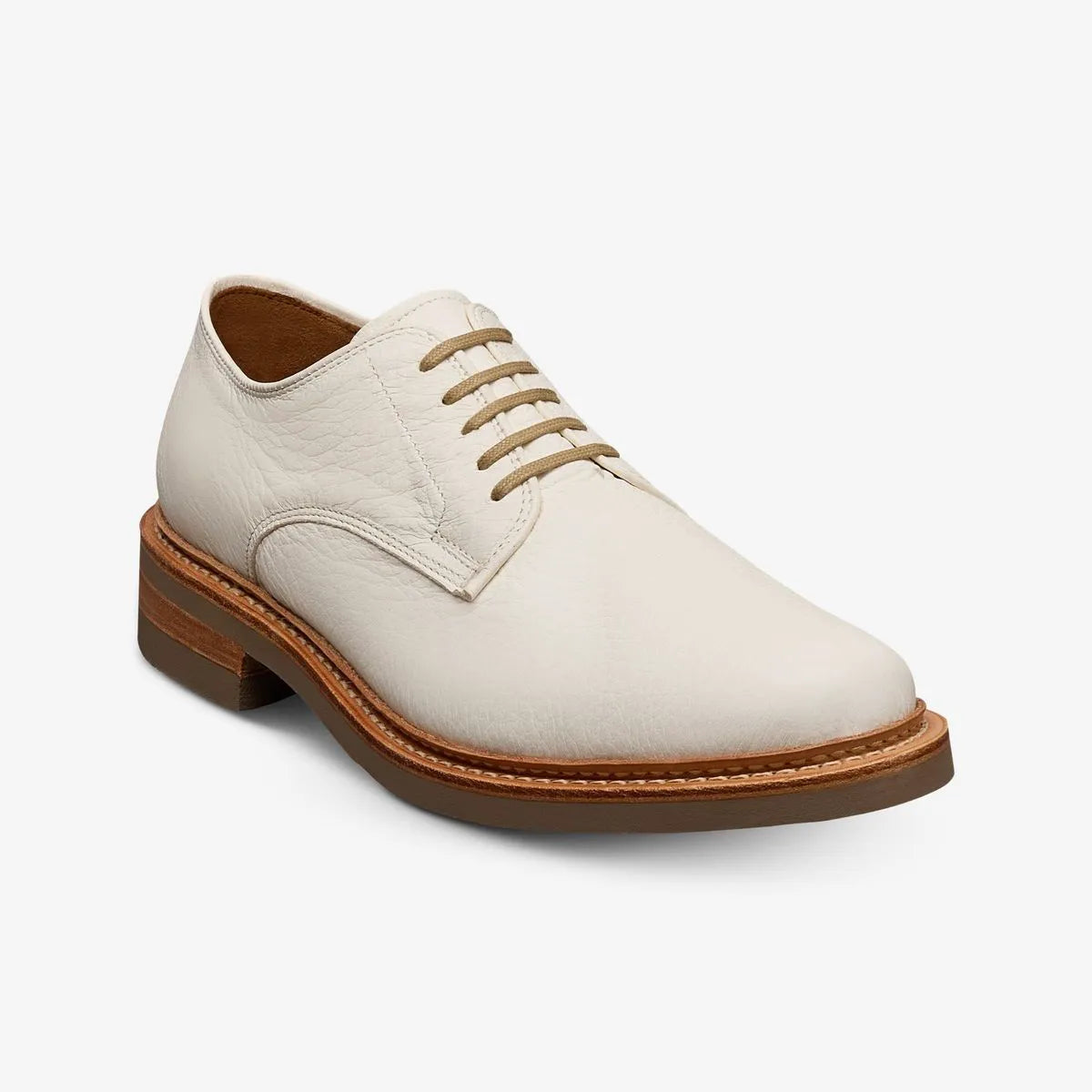 Amesbury Plain-toe Derby Dress Shoe - Off White Leather