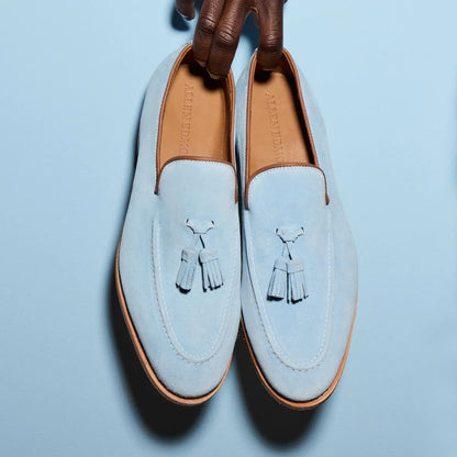Randolph Tassel Loafer - Sky Blue Suede