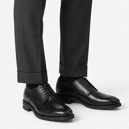 Ramsey Plain-toe Derby Dress Shoe - Black Leather