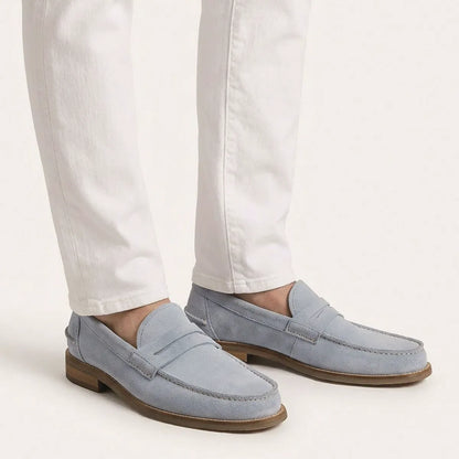 Sorrento Penny Loafer - Light Blue Suede