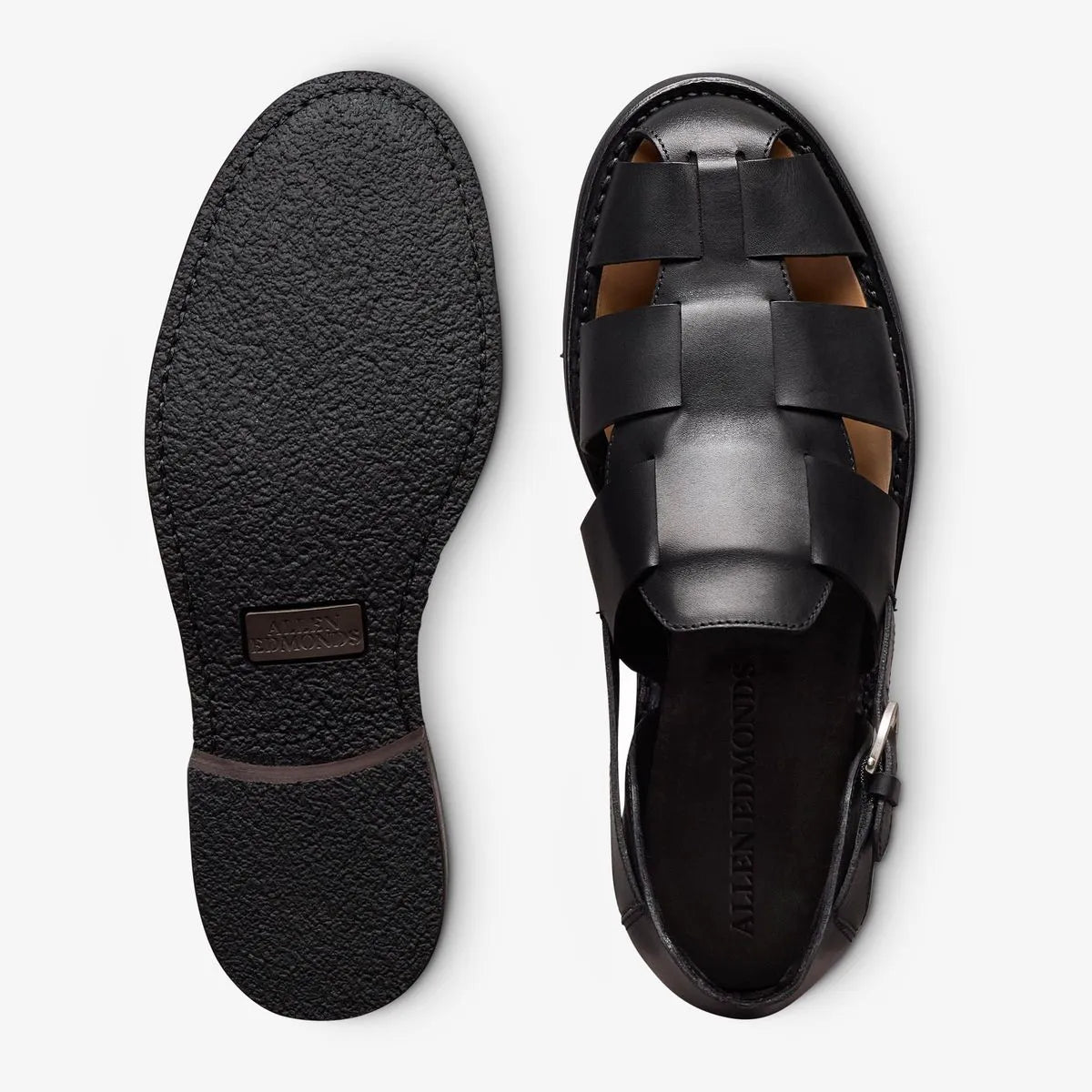 Ravello Fisherman Sandal - Black Leather