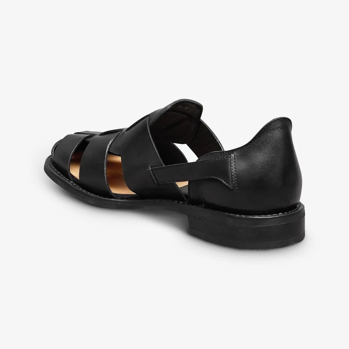 Ravello Fisherman Sandal - Black Leather