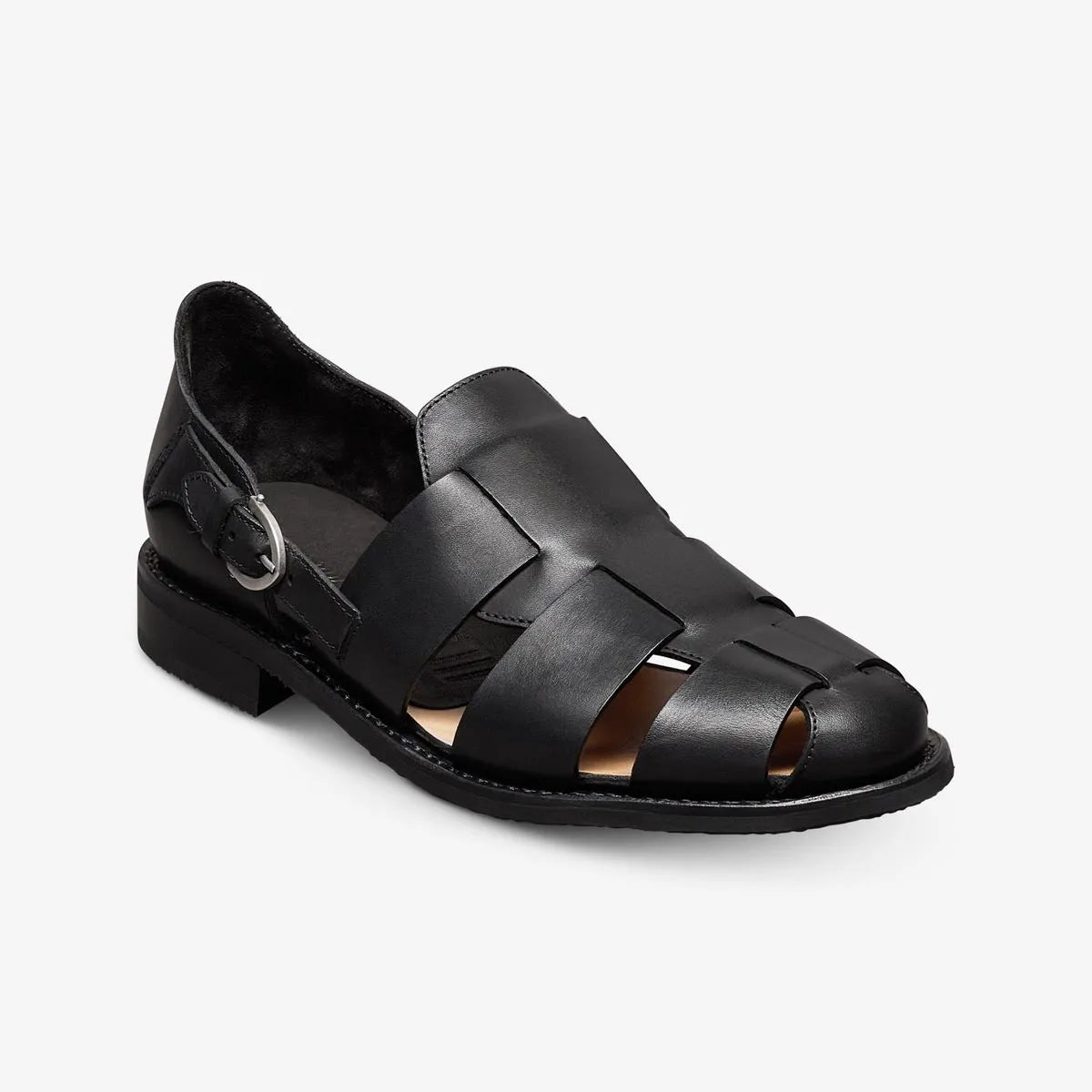 Ravello Fisherman Sandal - Black Leather