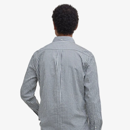 Barbour Cresswell Seersucker Shirt - Navy