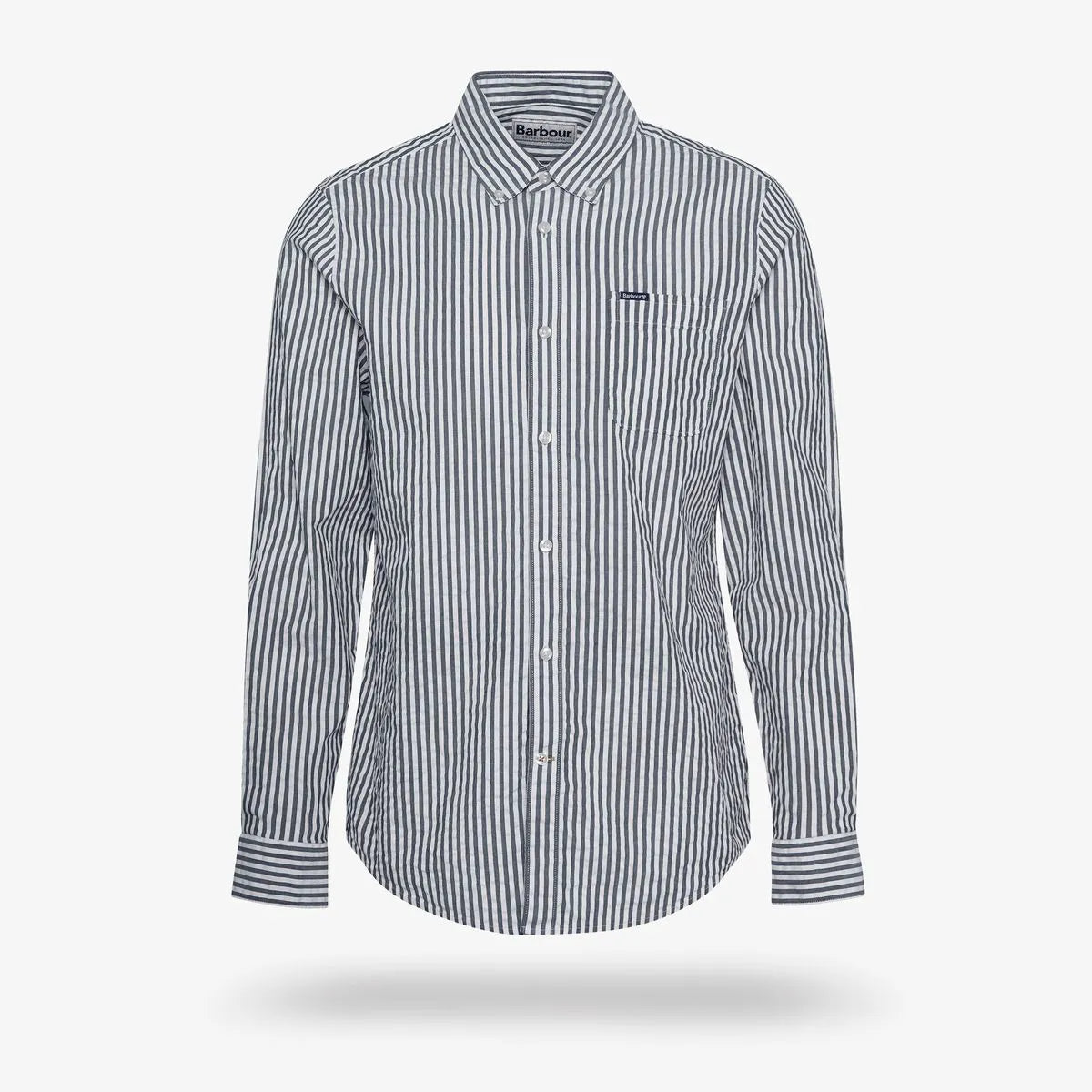 Barbour Cresswell Seersucker Shirt - Navy