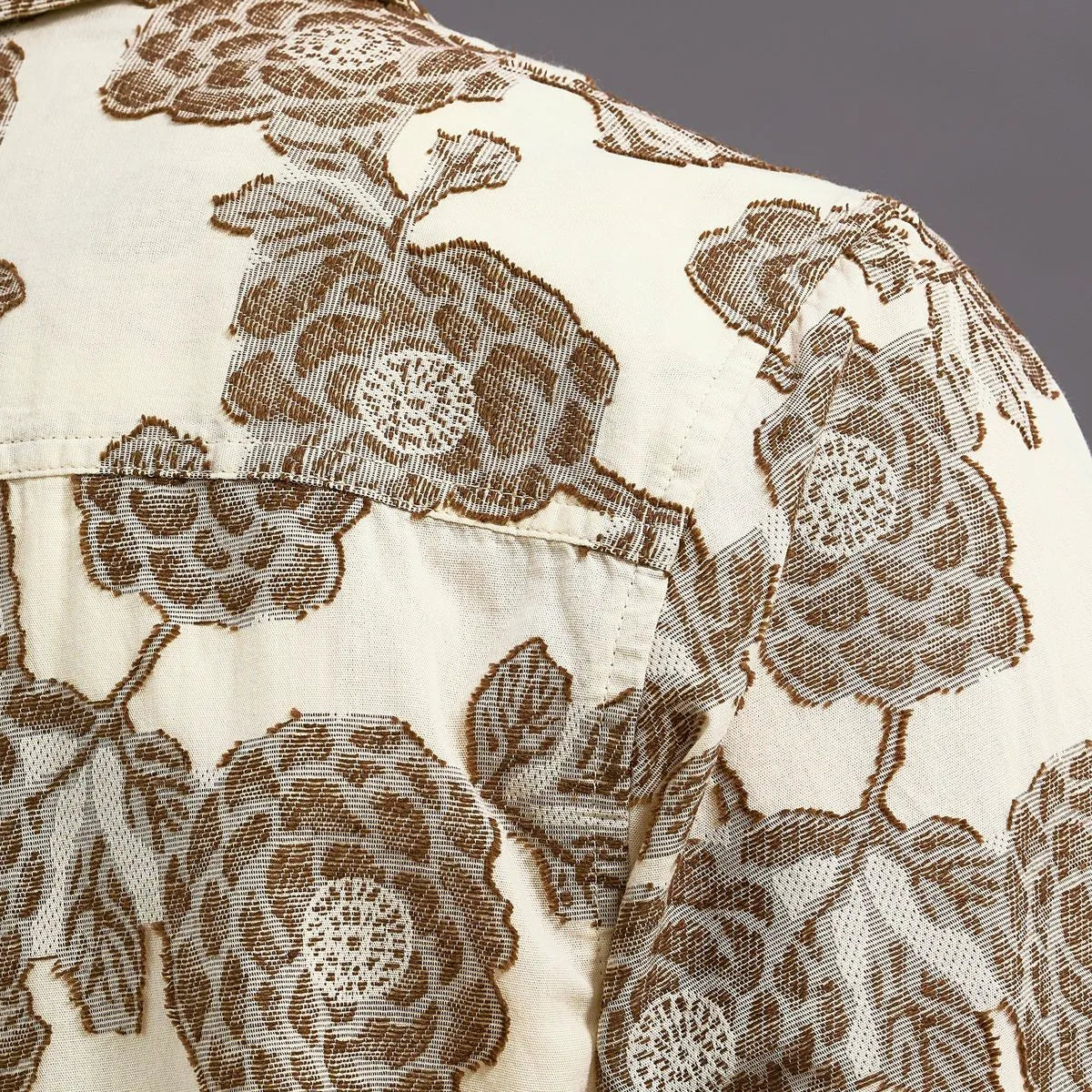 Les Deux Lesley Flower Jacquard Short-sleeve Shirt - Ivory
