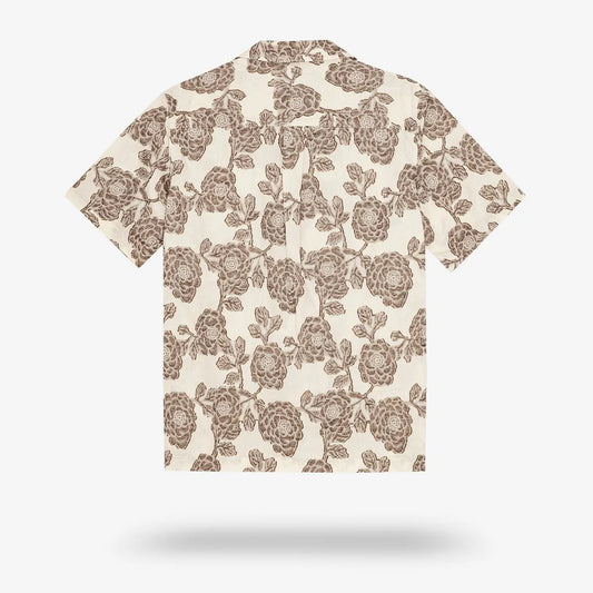 Les Deux Lesley Flower Jacquard Short-sleeve Shirt - Ivory