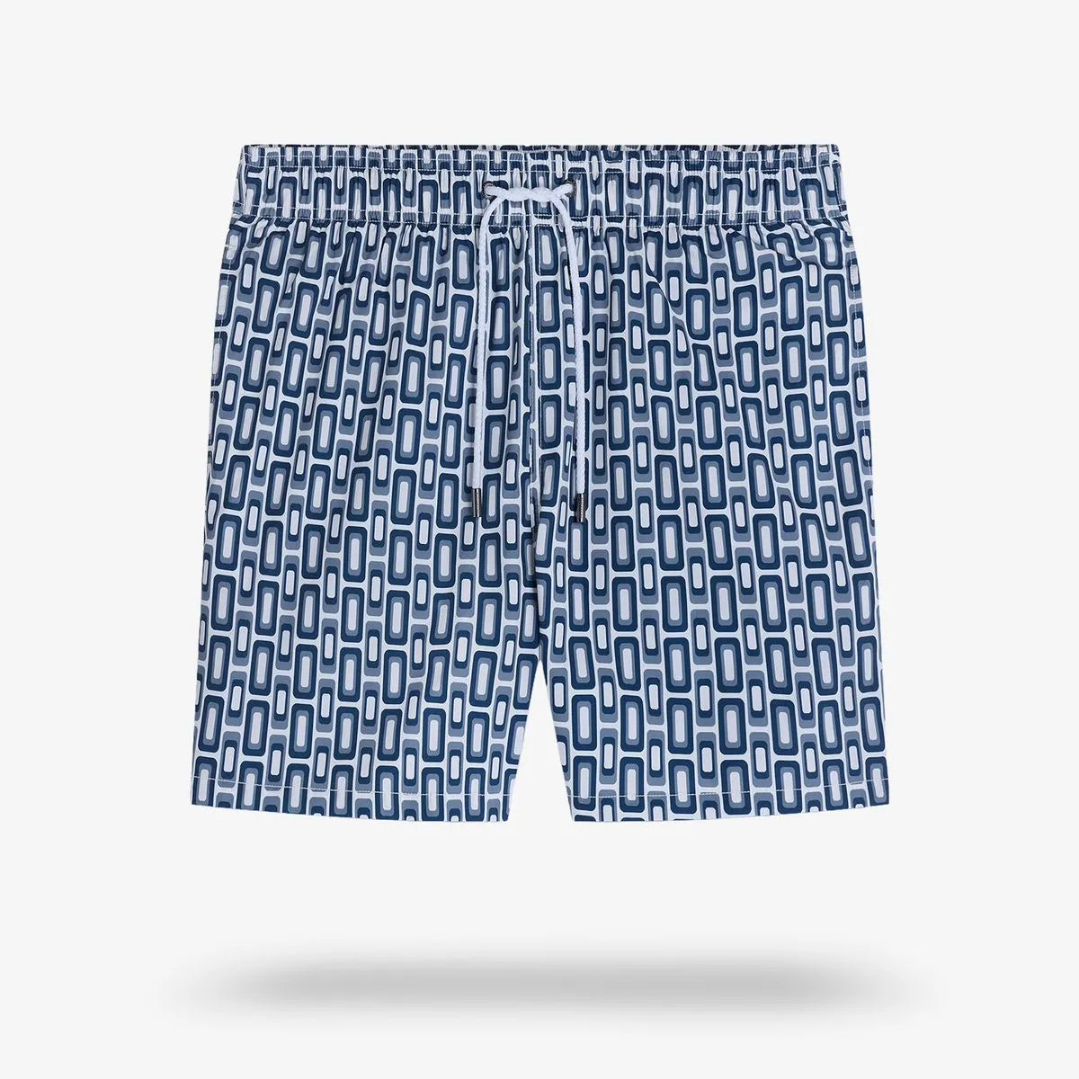 Bugatchi Cruz Mid-length Swim Trunks - Navy / White