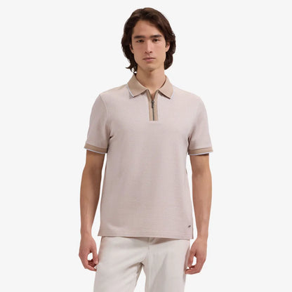 Bugatchi Quarter-zip Polo - Tan