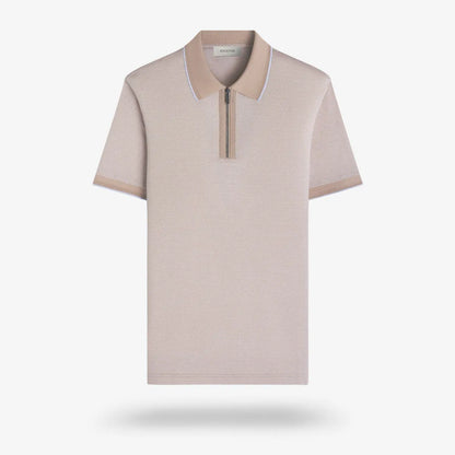 Bugatchi Quarter-zip Polo - Tan