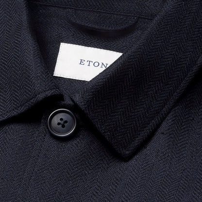 Eton Linen Four-pocket Overshirt - Navy