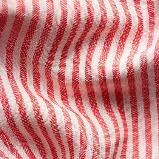 Eton Striped Linen Shirt - Red
