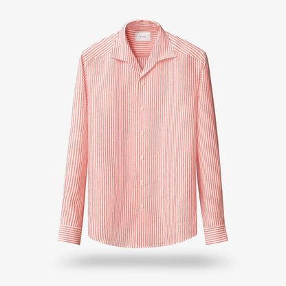Eton Striped Linen Shirt - Red