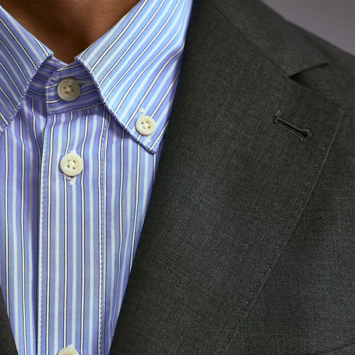 Les Deux Kent Striped Poplin Shirt - Blue
