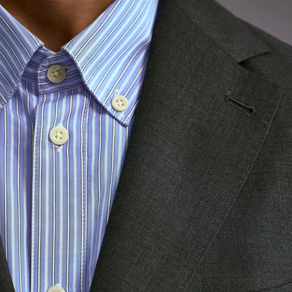 Les Deux Kent Striped Poplin Shirt - Blue
