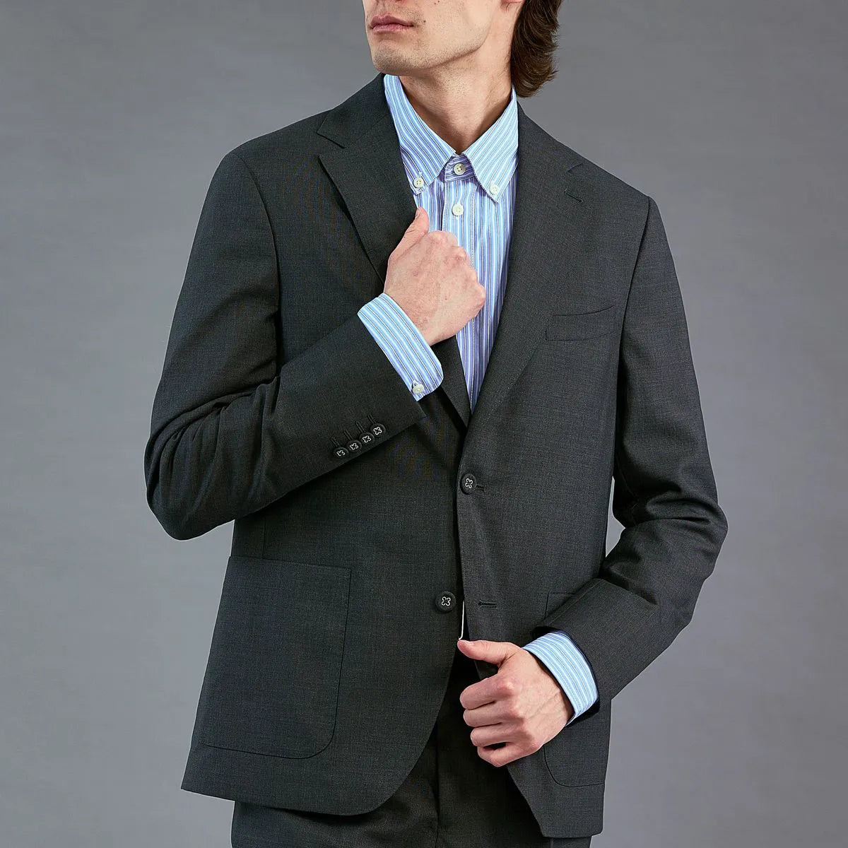 Les Deux Kent Striped Poplin Shirt - Blue