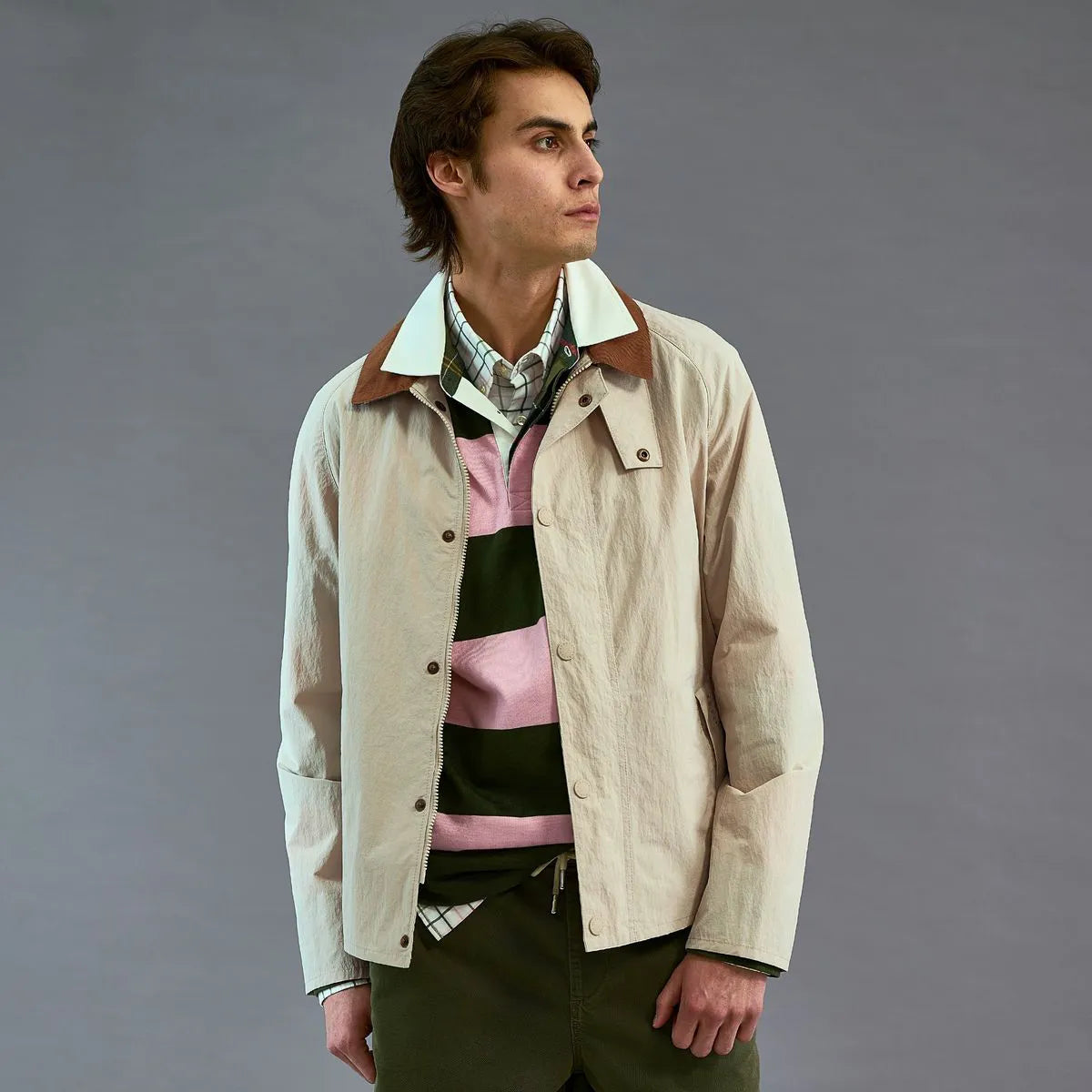 Barbour Tracker Showerproof Jacket - Mist Polyamide